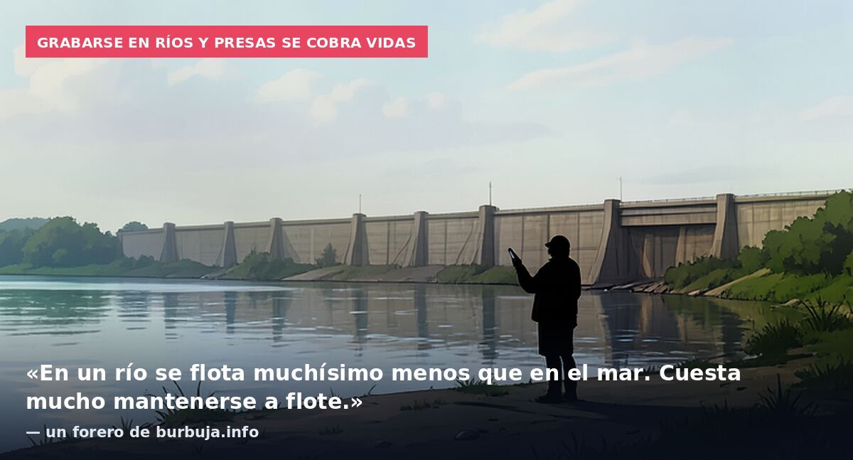 Grabarse en ríos y presas se cobra vidas: «En un río se flota muchísimo menos que en el mar. Cuesta mucho mantenerse a flote.» — un forero de burbuja.info
