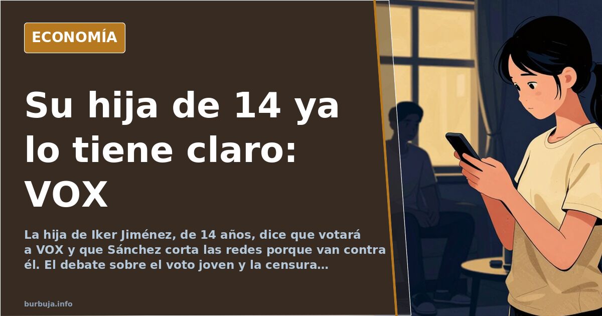 Ilustración editorial de un atril de televisión vacío y una urna electoral bajo focos, símbolo del voto joven y VOX