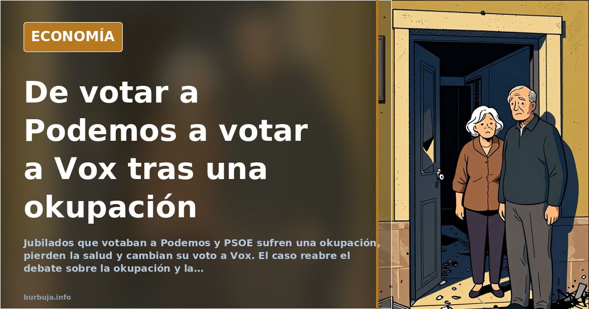 Pareja de jubilados en un plató de televisión relatando la okupación de su vivienda