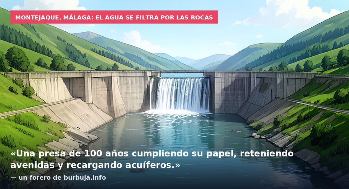 Montejaque, Málaga: el agua se filtra por las rocas: «Una presa de 100 años cumpliendo su papel, reteniendo avenidas y recargando acuíferos.» — un forero de burbuja.info