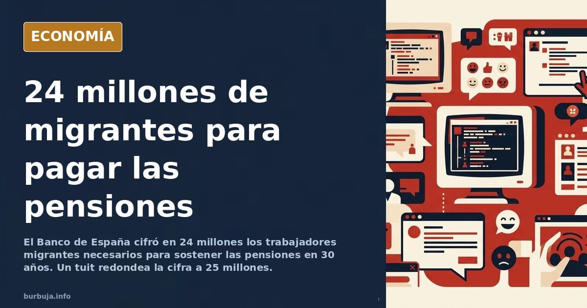 Ilustración editorial de una pirámide poblacional invertida con figuras humanas sosteniendo la cúpula, en azul marino y dorad