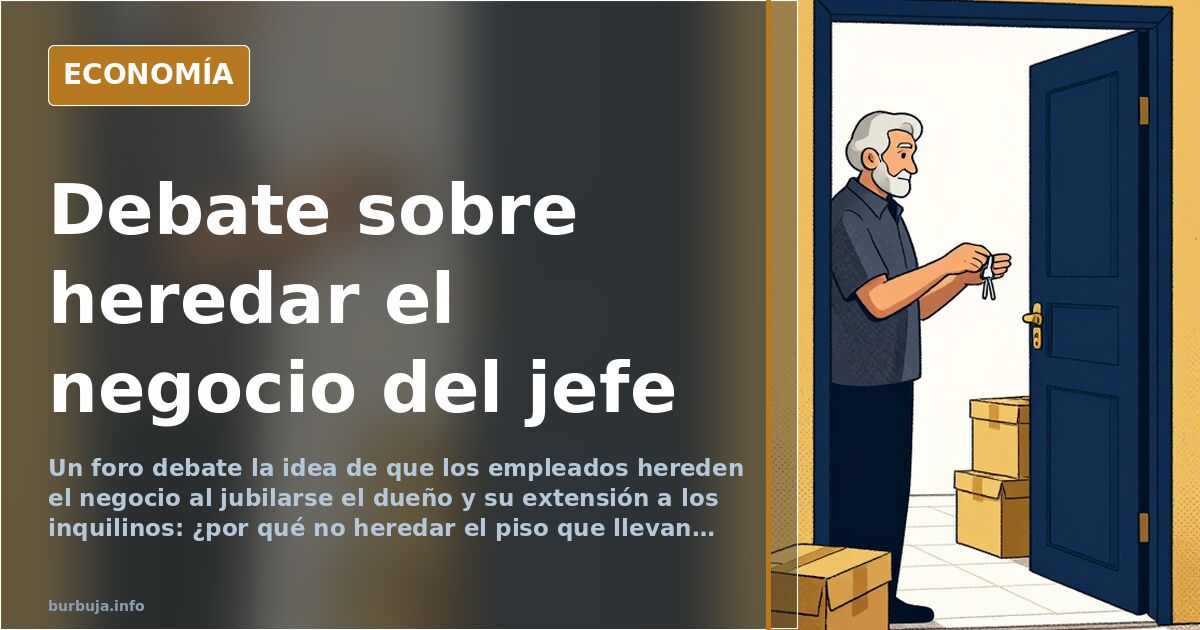 Ilustración editorial de un edificio de viviendas y un pequeño negocio familiar bajo un cielo azul oscuro con detalles dorado