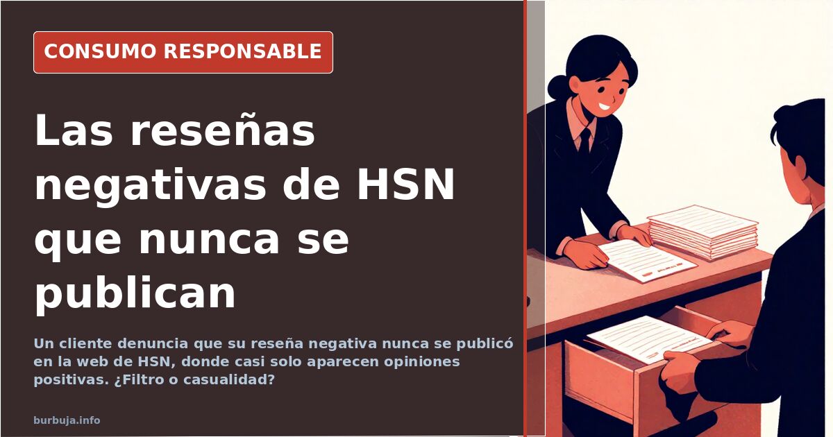 HSN: las reseñas negativas no aparecen en su web