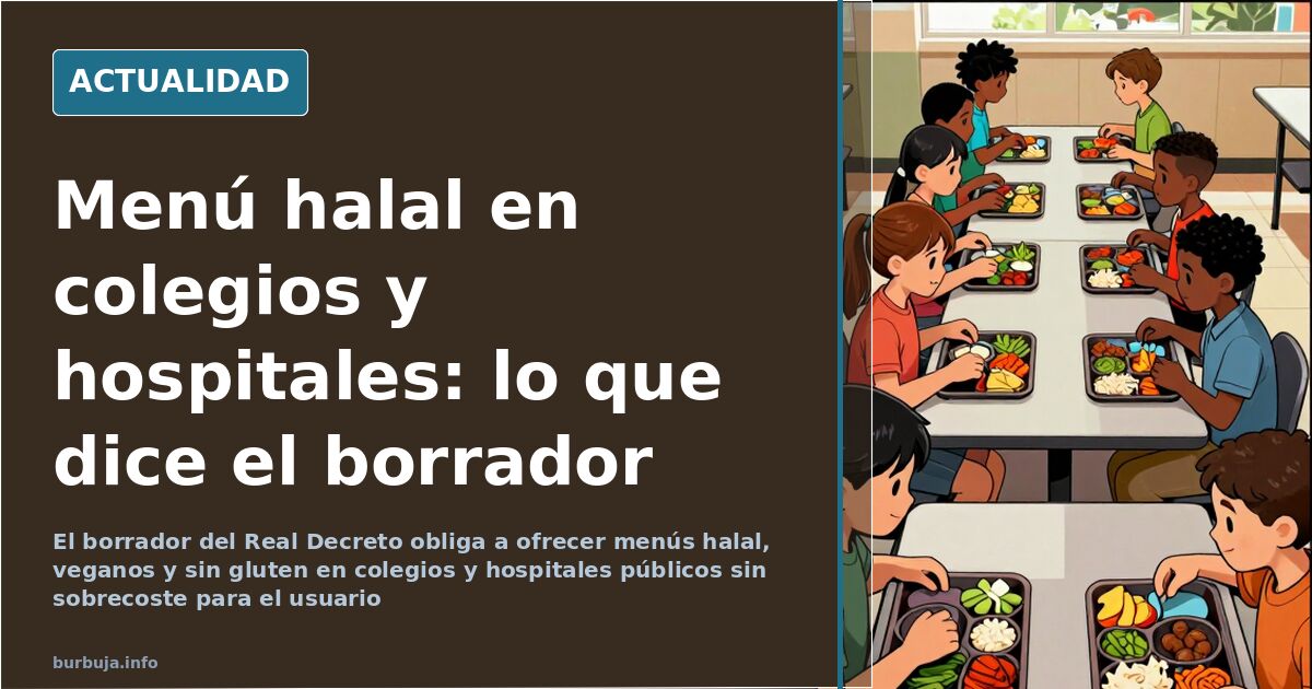 El borrador del decreto de comedores incluye menús halal sin sobrecoste