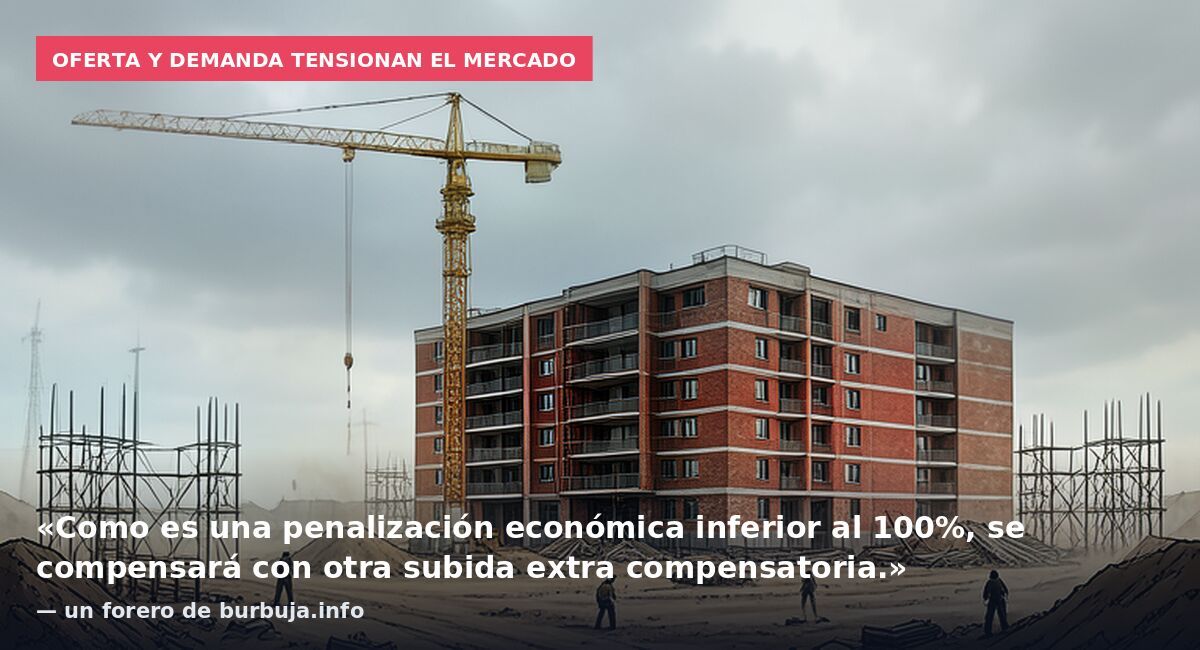 Oferta y demanda tensionan el mercado: «Como es una penalización económica inferior al 100%, se compensará con otra subida extra compensatoria.» — un forero de burbuja.info