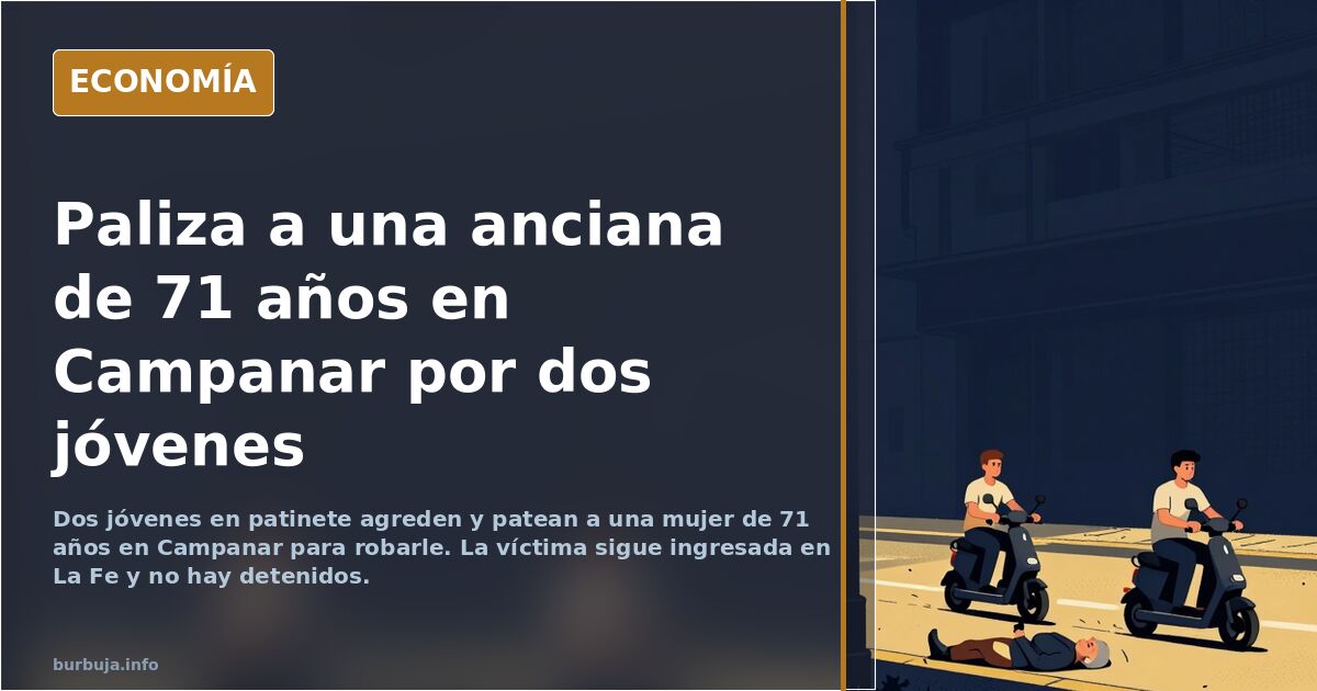 Ilustración editorial de una calle de barrio con un carrito de la compra abandonado y una silueta de patinete huyendo al fond