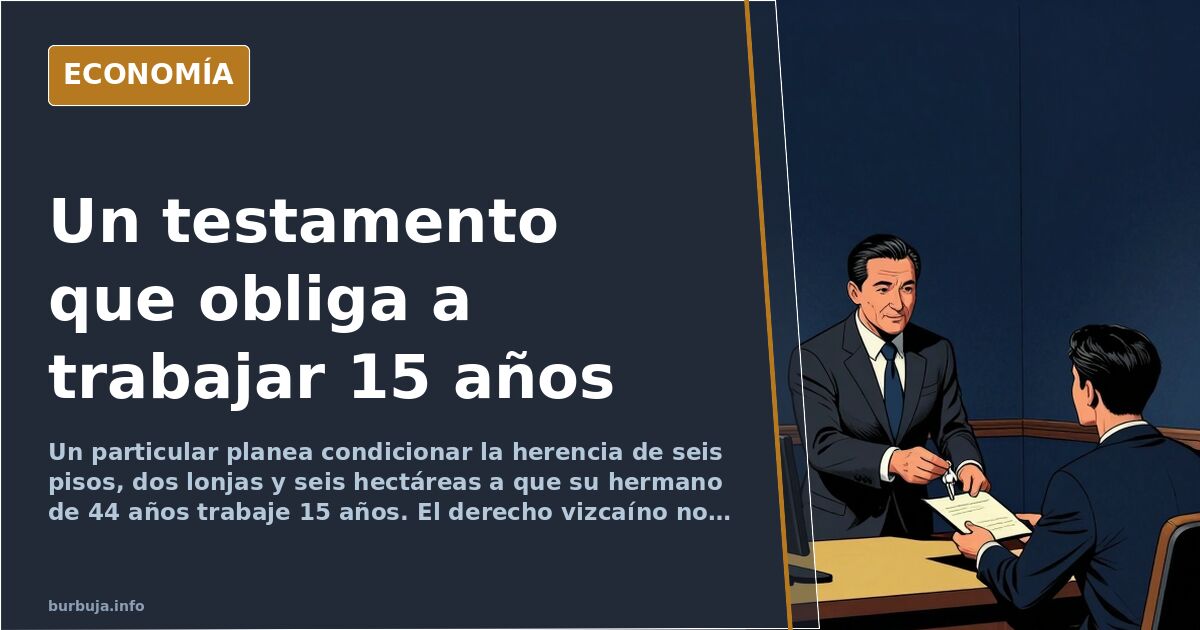 Testamento con condiciones para un heredero de 44 años