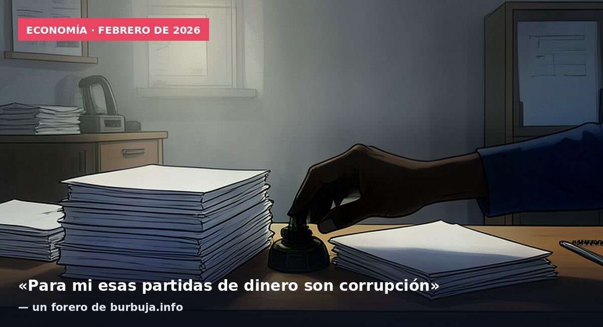Economía · febrero de 2026: «Para mi esas partidas de dinero son corrupción» — un forero de burbuja.info