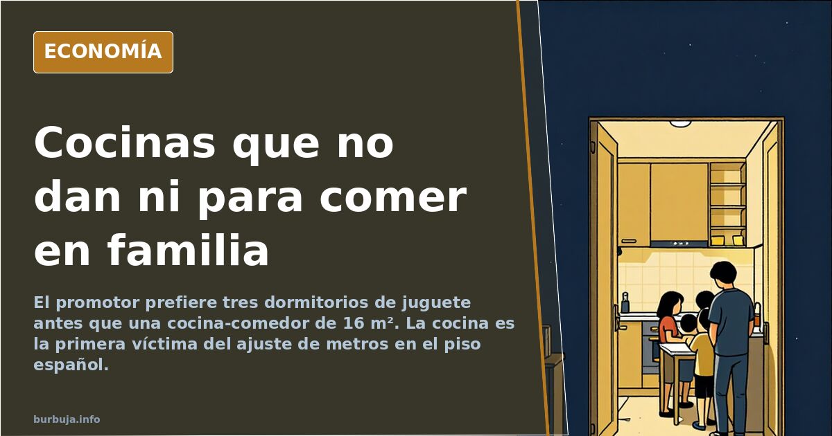 Por qué las cocinas de los pisos nuevos son cada vez más pequeñas