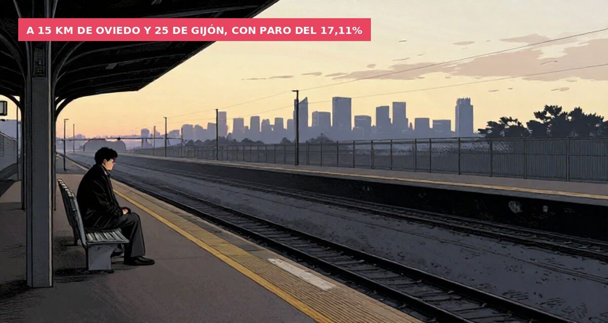 A 15 km de Oviedo y 25 de Gijón, con paro del 17,11%