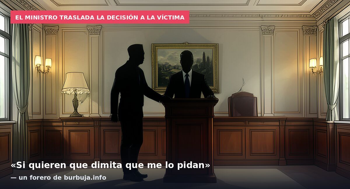 El ministro traslada la decisión a la víctima: «Si quieren que dimita que me lo pidan» — un forero de burbuja.info