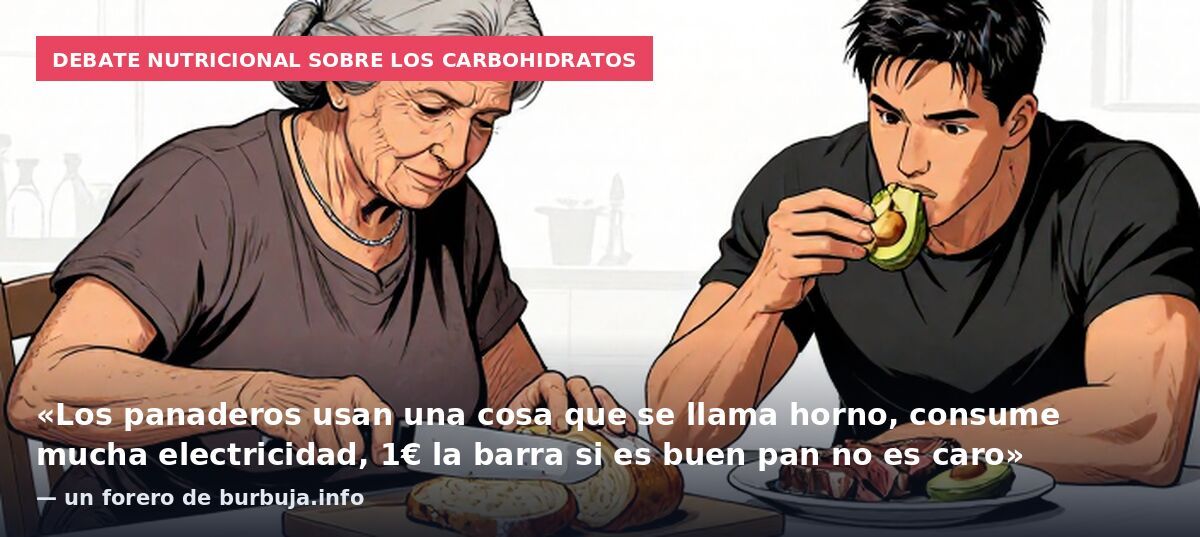 Debate nutricional sobre los carbohidratos: «Los panaderos usan una cosa que se llama horno, consume mucha electricidad, 1€ la barra si es buen pan no es caro» — un forero de burbuja.info