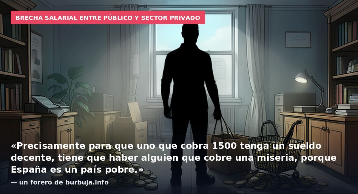 Brecha salarial entre público y sector privado: «Precisamente para que uno que cobra 1500 tenga un sueldo decente, tiene que haber alguien que cobre una miseria, porque España es un país pobre.» — un forero de burbuja.info