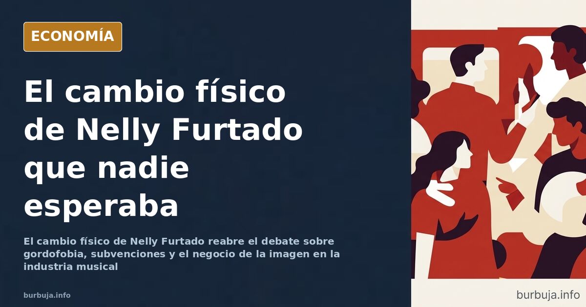 Ilustración editorial de una silueta femenina frente a un micrófono con formas geométricas doradas sobre fondo azul marino