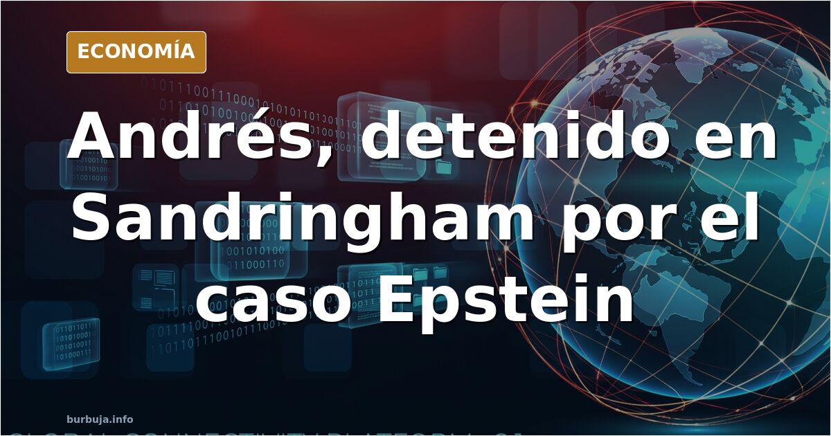Ilustración editorial de una silueta de la realeza británica frente a un edificio oficial, con documentos clasificados y el c