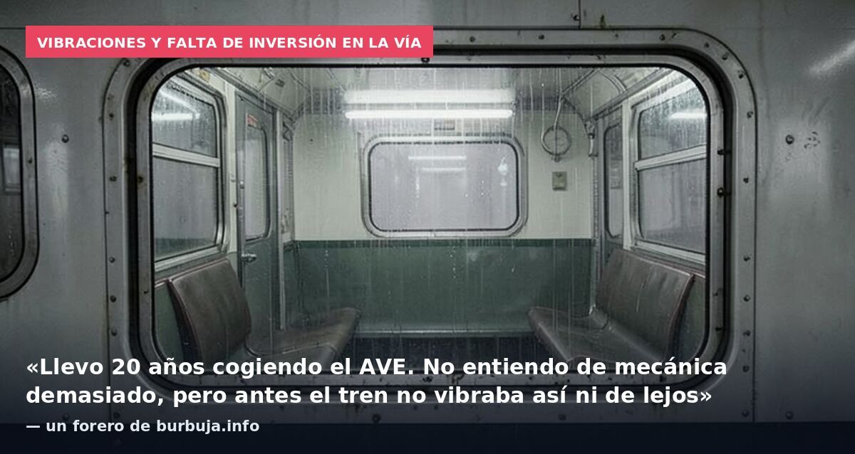 Vibraciones y falta de inversión en la vía: «Llevo 20 años cogiendo el AVE. No entiendo de mecánica demasiado, pero antes el tren no vibraba así ni de lejos» — un forero de burbuja.info
