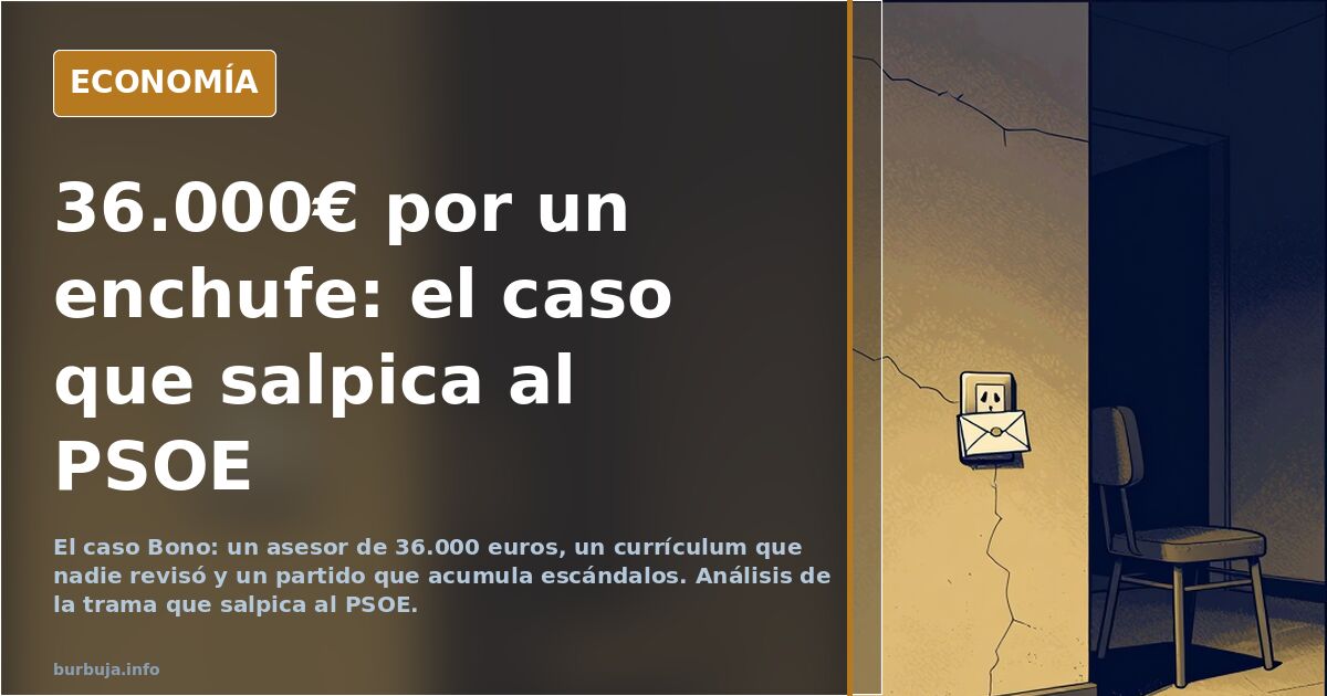 Bono y el enchufado de 36.000 euros: la trama que salpica al PSOE