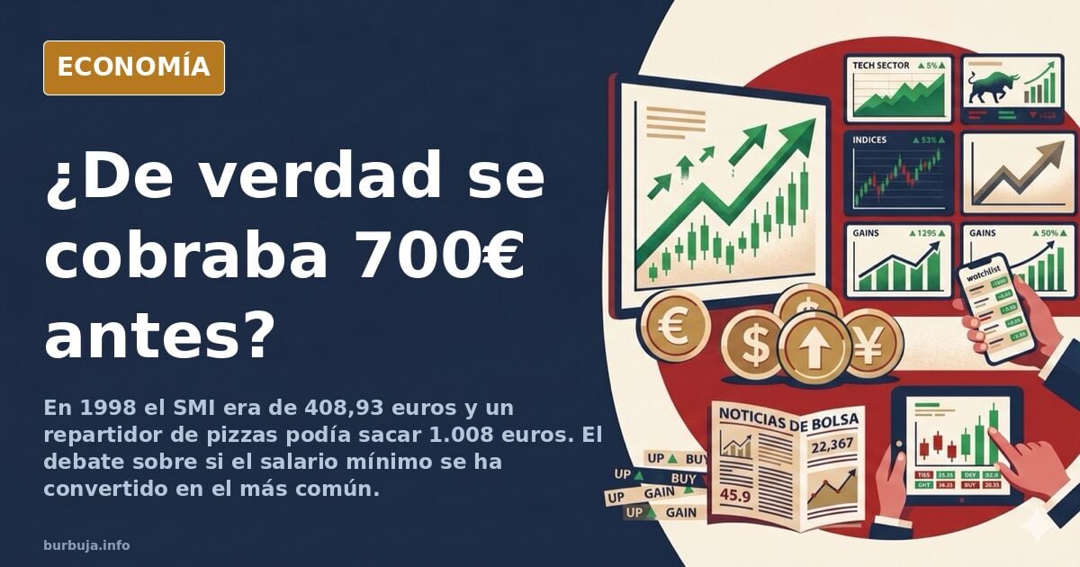 Ilustración editorial de una moto de reparto y un gráfico descendente que simboliza la pérdida de poder adquisitivo del salar