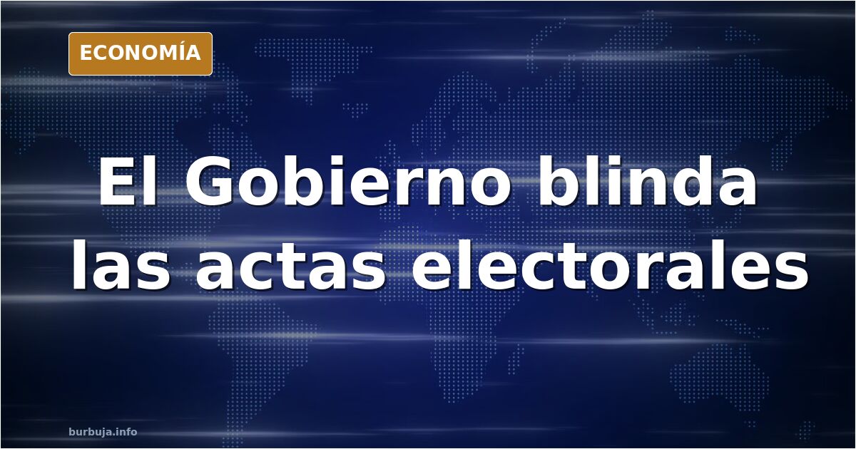 Ilustración editorial de un sobre sellado con el escudo de España sobre una urna electoral, en tonos azul marino y dorado