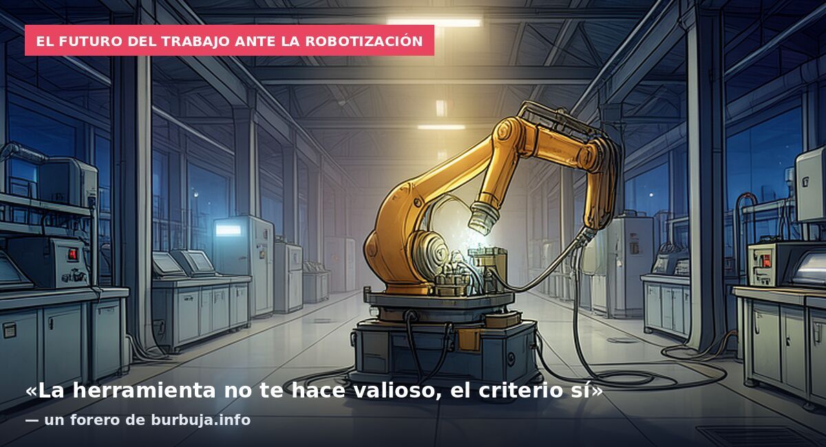 El futuro del trabajo ante la robotización: «La herramienta no te hace valioso, el criterio sí» — un forero de burbuja.info