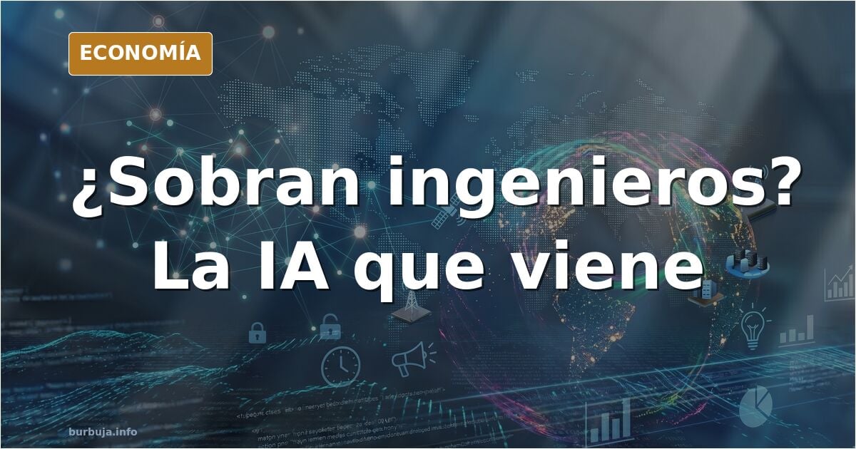 Ilustración editorial de una mano robótica sosteniendo un plano técnico mientras un ingeniero observa la escena