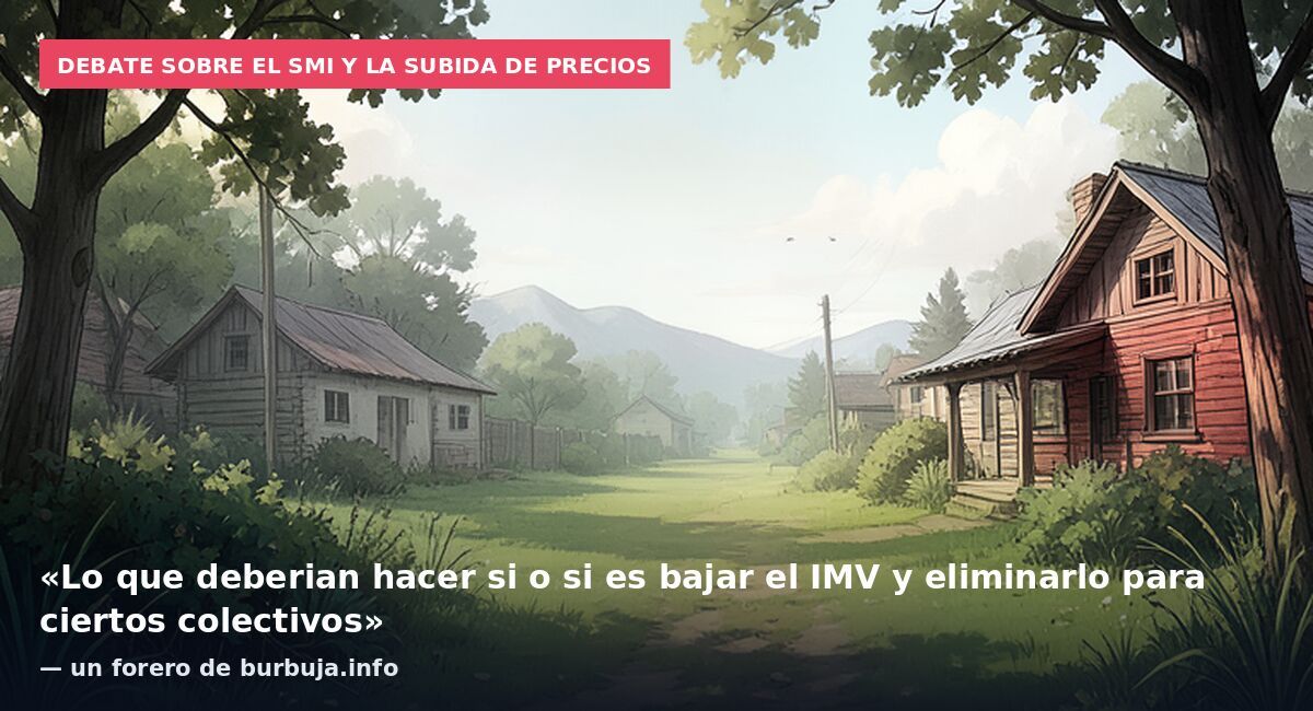 Debate sobre el SMI y la subida de precios: «Lo que deberian hacer si o si es bajar el IMV y eliminarlo para ciertos colectivos» — un forero de burbuja.info