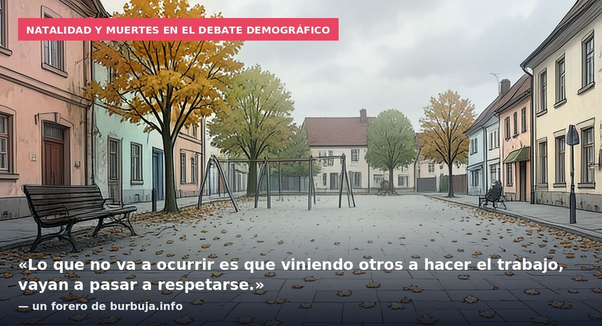 Natalidad y muertes en el debate demográfico: «Lo que no va a ocurrir es que viniendo otros a hacer el trabajo, vayan a pasar a respetarse.» — un forero de burbuja.info