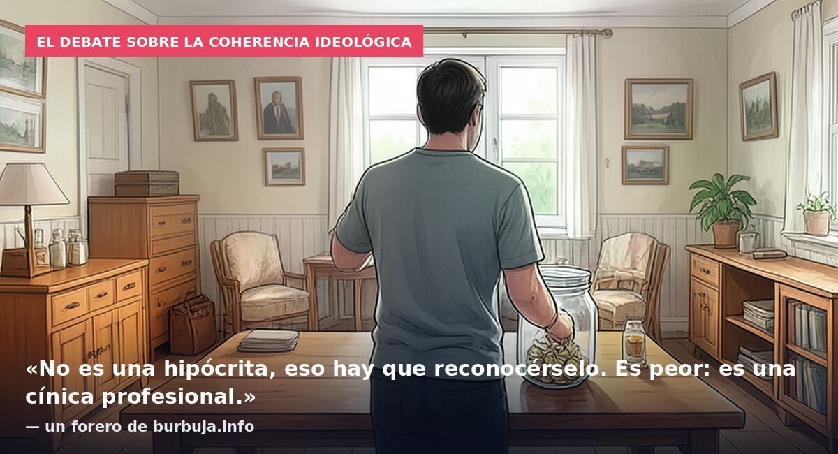 El debate sobre la coherencia ideológica: «No es una hipócrita, eso hay que reconocérselo. Es peor: es una cínica profesional.» — un forero de burbuja.info