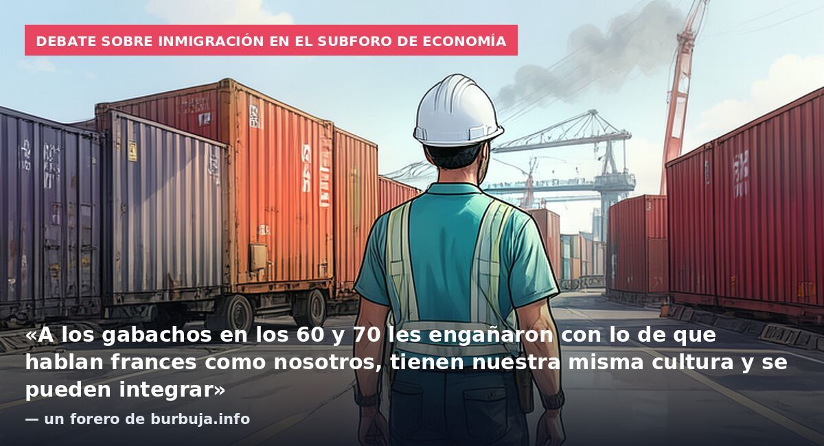 Debate sobre inmigración en el subforo de Economía: «A los gabachos en los 60 y 70 les engañaron con lo de que hablan frances como nosotros, tienen nuestra misma cultura y se pueden integrar» — un forero de burbuja.info
