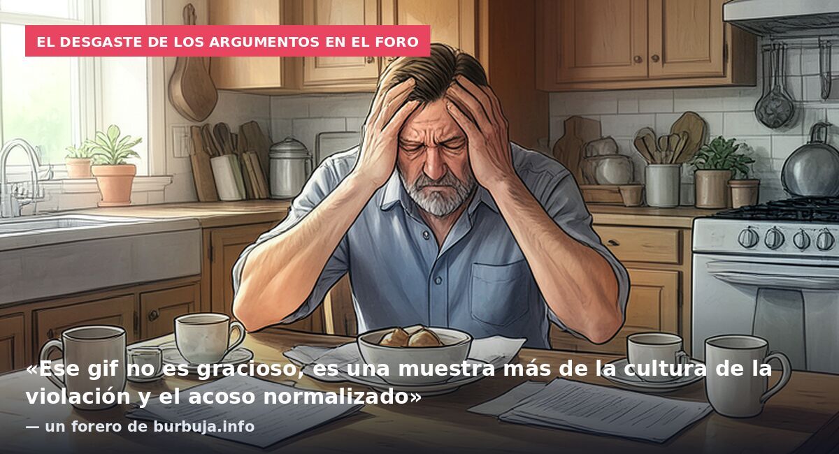 El desgaste de los argumentos en el foro: «Ese gif no es gracioso, es una muestra más de la cultura de la violación y el acoso normalizado» — un forero de burbuja.info