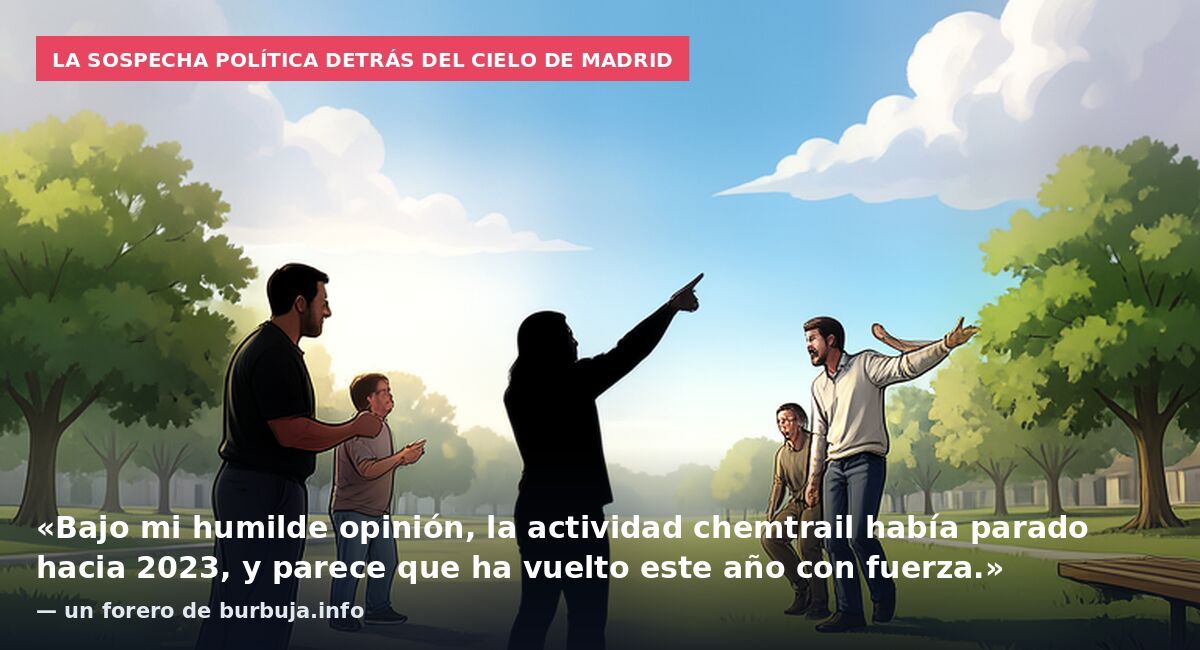 La sospecha política detrás del cielo de Madrid: «Bajo mi humilde opinión, la actividad chemtrail había parado hacia 2023, y parece que ha vuelto este año con fuerza.» — un forero de burbuja.info