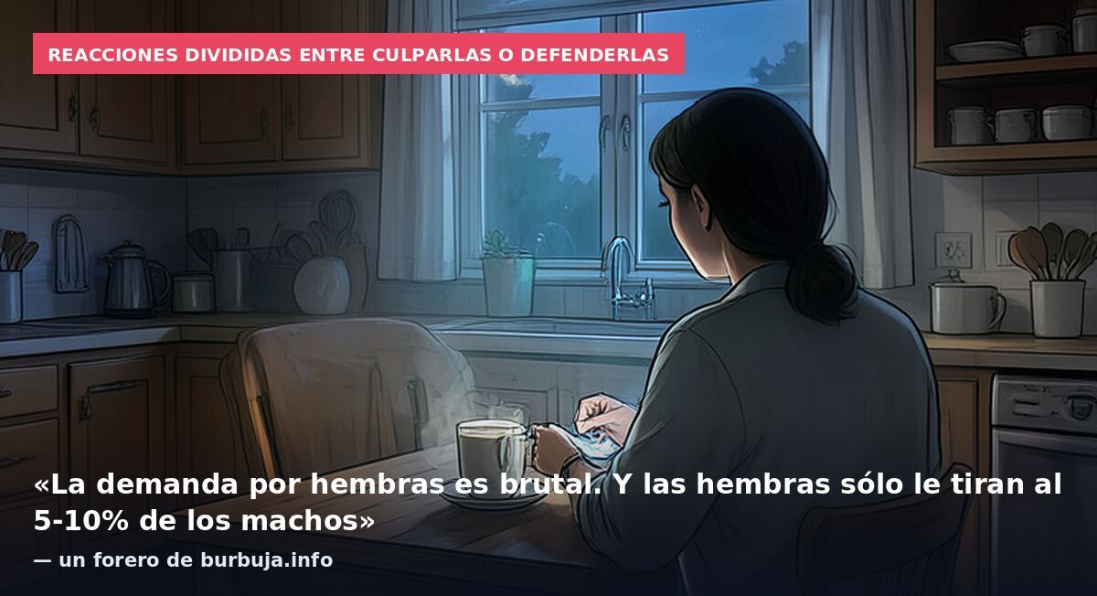 Reacciones divididas entre culparlas o defenderlas: «La demanda por hembras es brutal. Y las hembras sólo le tiran al 5-10% de los machos» — un forero de burbuja.info