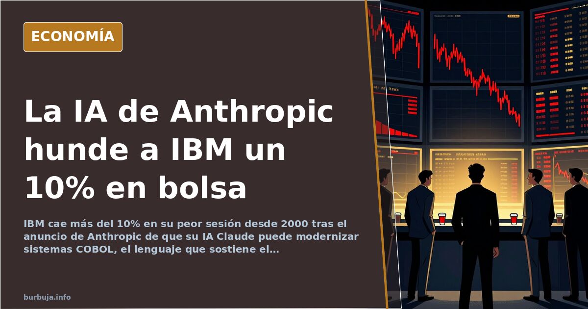 IBM se hunde un 10% tras el anuncio de Anthropic sobre COBOL