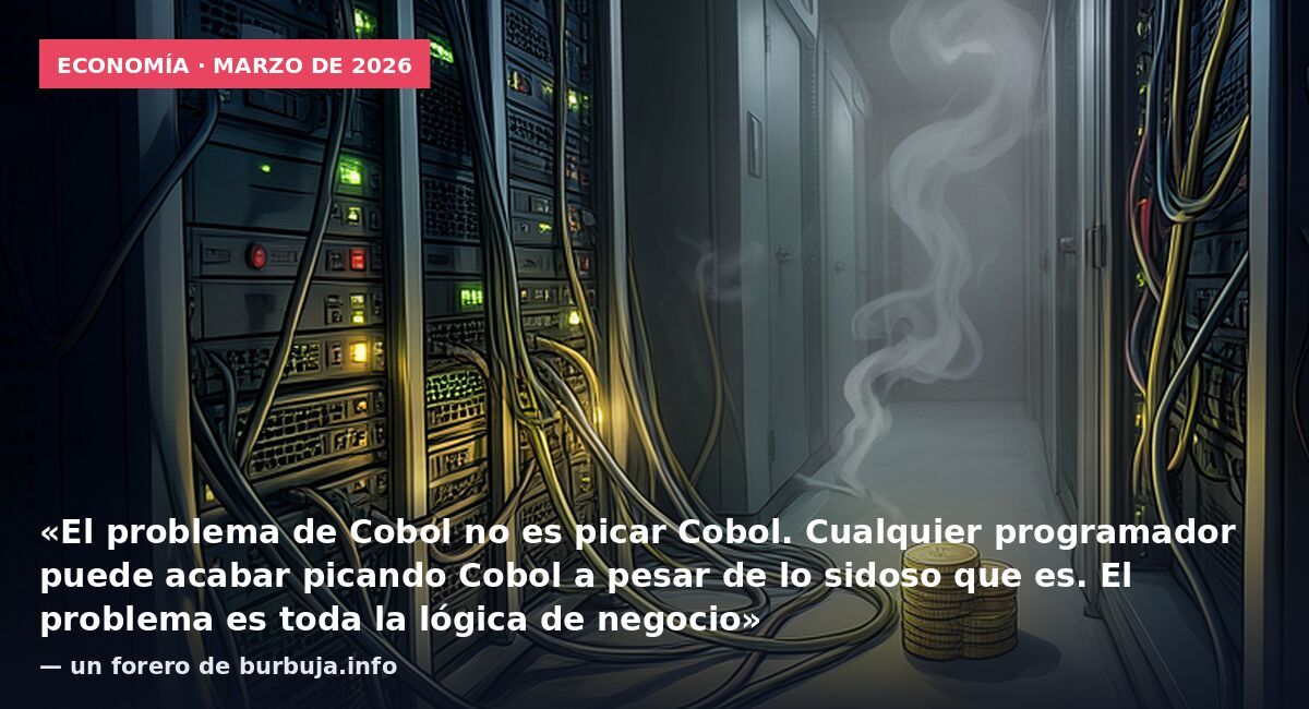 Economía · marzo de 2026: «El problema de Cobol no es picar Cobol. Cualquier programador puede acabar picando Cobol a pesar de lo sidoso que es. El problema es toda la lógica de negocio» — un forero de burbuja.info