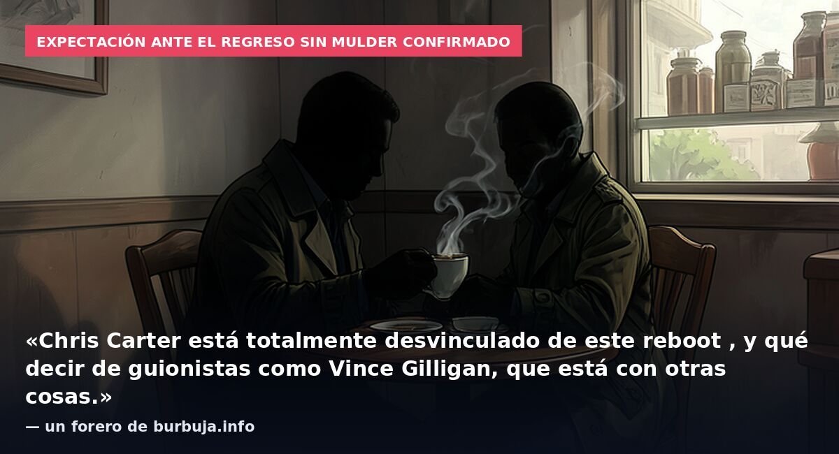 Expectación ante el regreso sin Mulder confirmado: «Chris Carter está totalmente desvinculado de este reboot , y qué decir de guionistas como Vince Gilligan, que está con otras cosas.» — un forero de burbuja.info