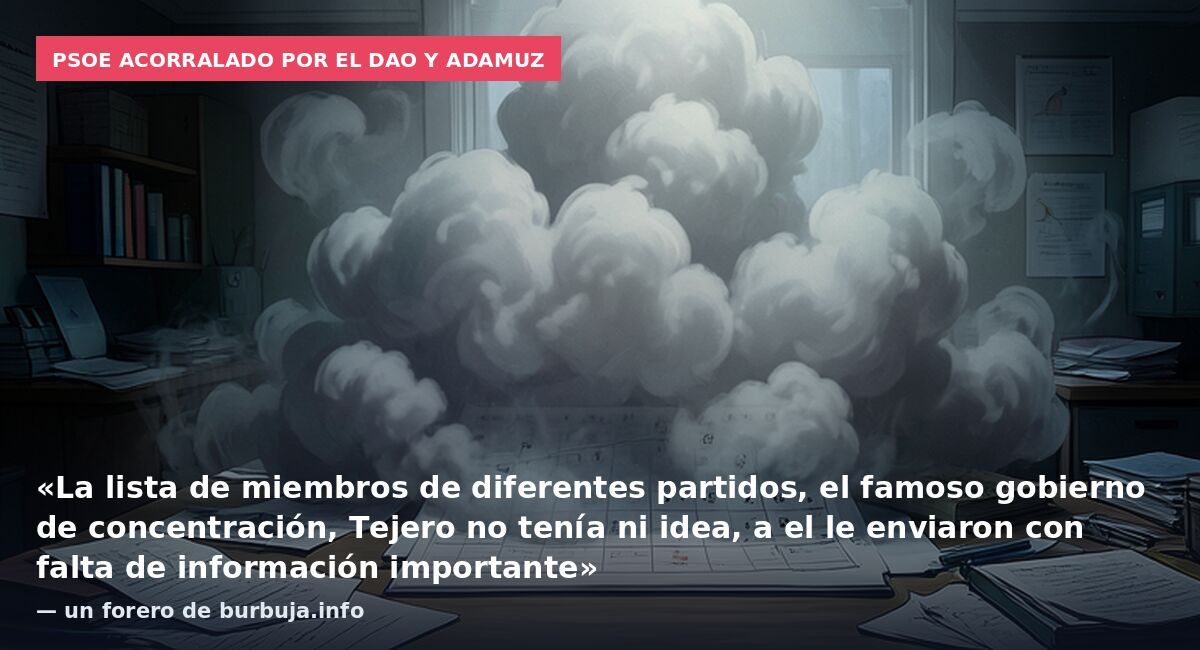PSOE acorralado por el DAO y Adamuz: «La lista de miembros de diferentes partidos, el famoso gobierno de concentración, Tejero no tenía ni idea, a el le enviaron con falta de información importante» — un forero de burbuja.info