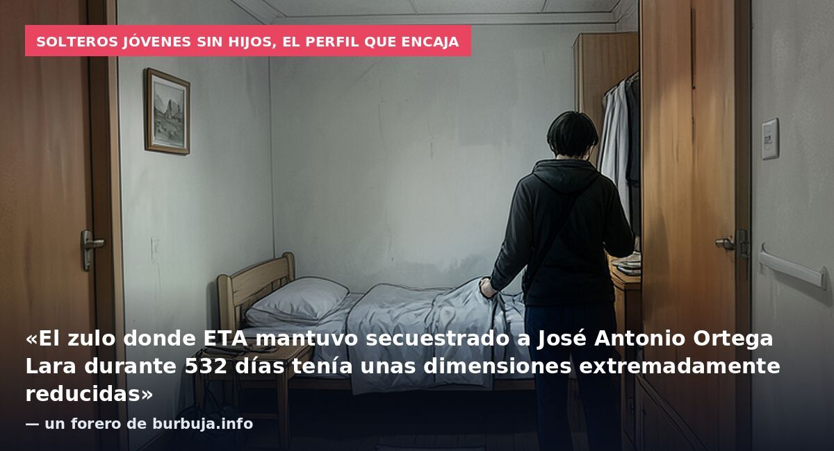 Solteros jóvenes sin hijos, el perfil que encaja: «El zulo donde ETA mantuvo secuestrado a José Antonio Ortega Lara durante 532 días tenía unas dimensiones extremadamente reducidas» — un forero de burbuja.info