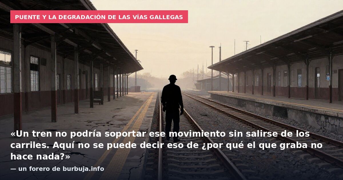 Puente y la degradación de las vías gallegas: «Un tren no podría soportar ese movimiento sin salirse de los carriles. Aquí no se puede decir eso de ¿por qué el que graba no hace nada?» — un forero de burbuja.info