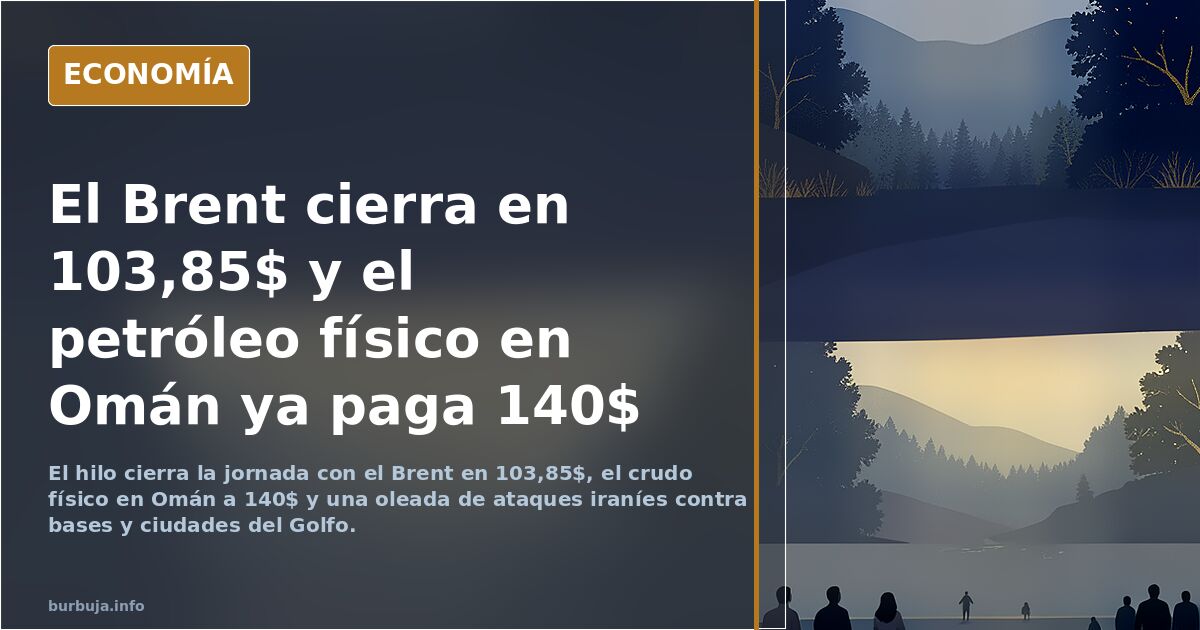 El Brent cierra en 103,85$ y el petróleo físico en Omán ya paga 140$