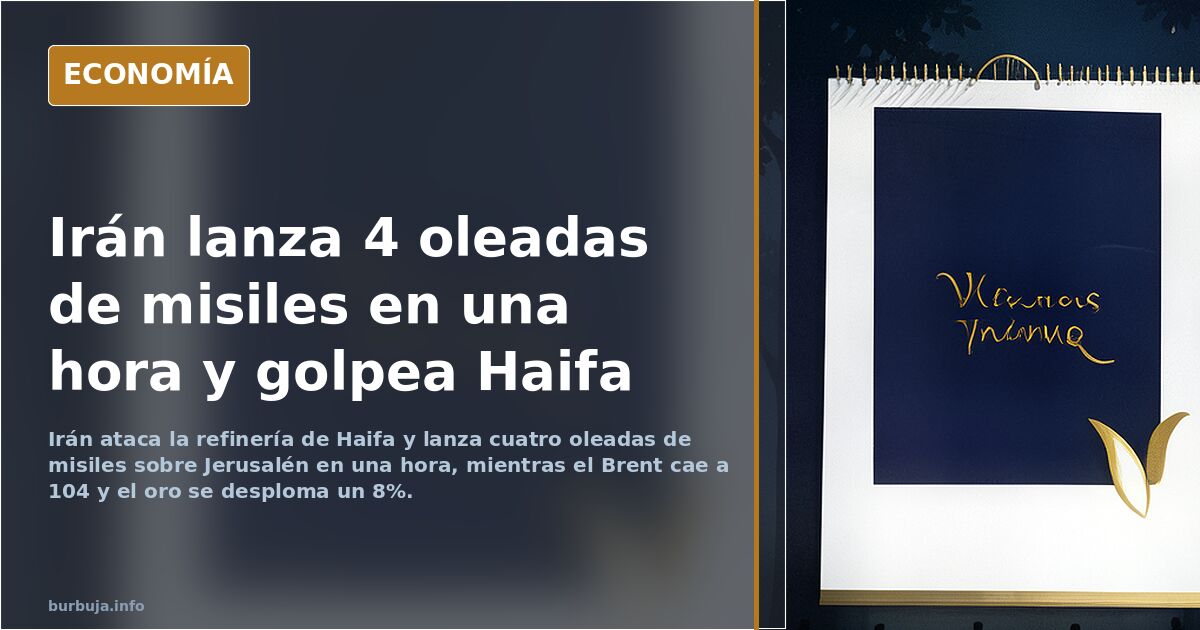 Irán lanza 4 oleadas de misiles en una hora y golpea Haifa