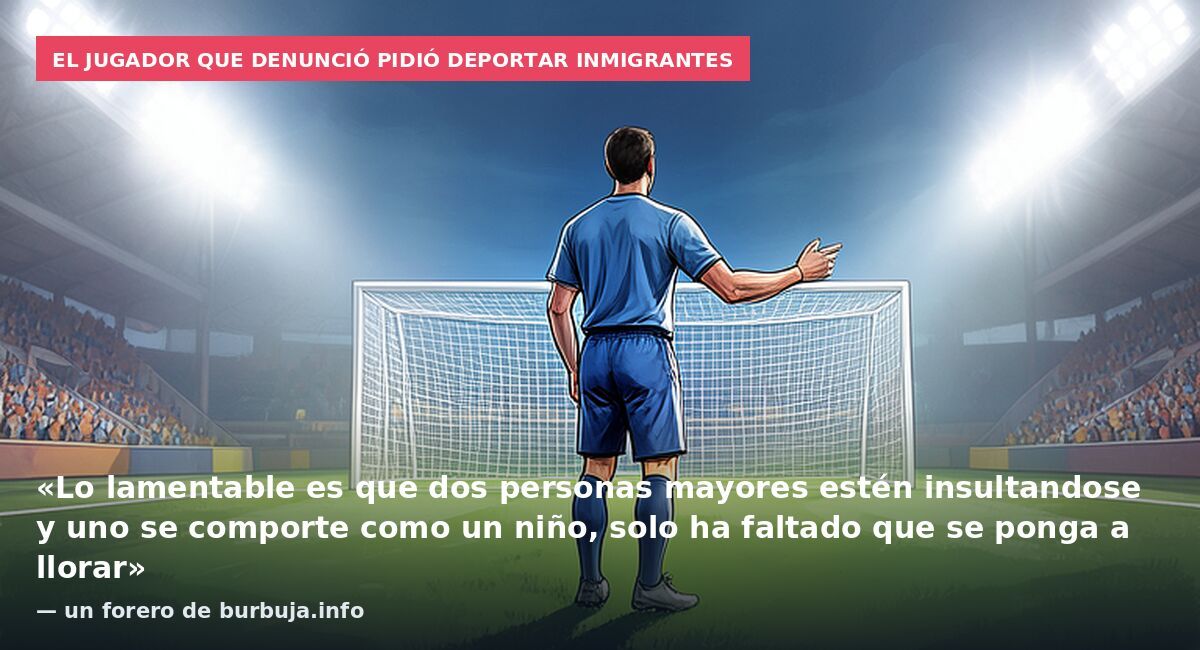 El jugador que denunció pidió deportar inmigrantes: «Lo lamentable es que dos personas mayores estén insultandose y uno se comporte como un niño, solo ha faltado que se ponga a llorar» — un forero de burbuja.info