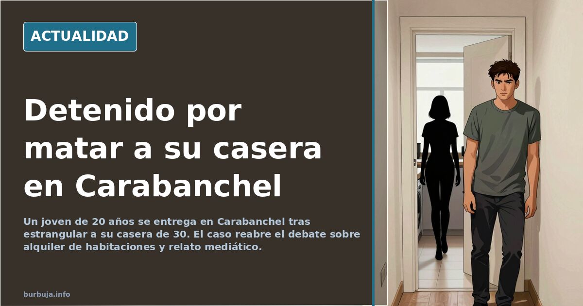 Detenido un joven de 20 años por estrangular a su casera de 30 en Carabanchel