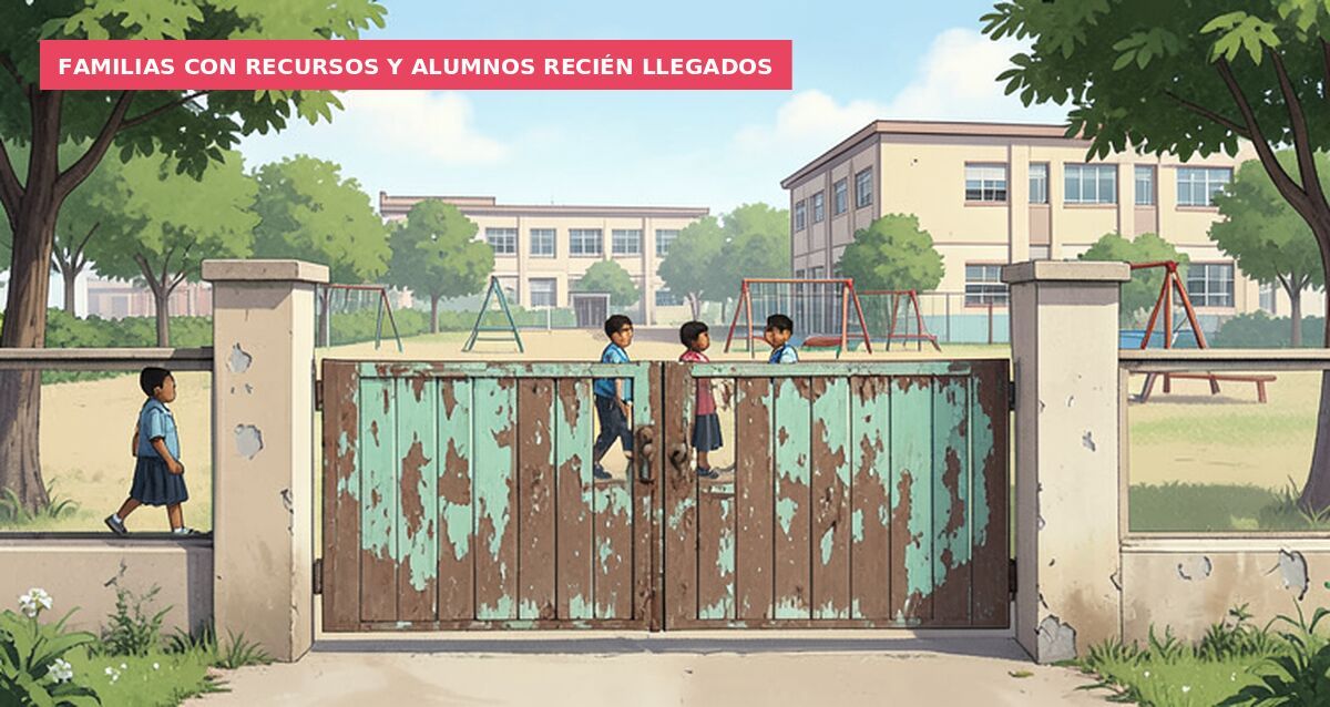 Familias con recursos y alumnos recién llegados