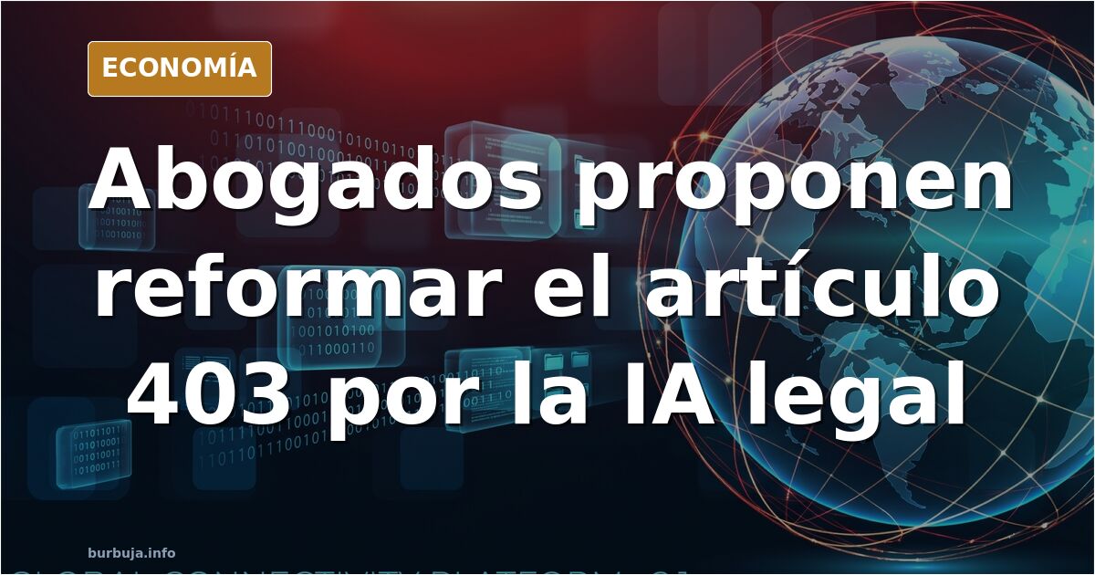 Ilustración editorial de una balanza de la justicia frente a una pantalla con un asistente legal automatizado