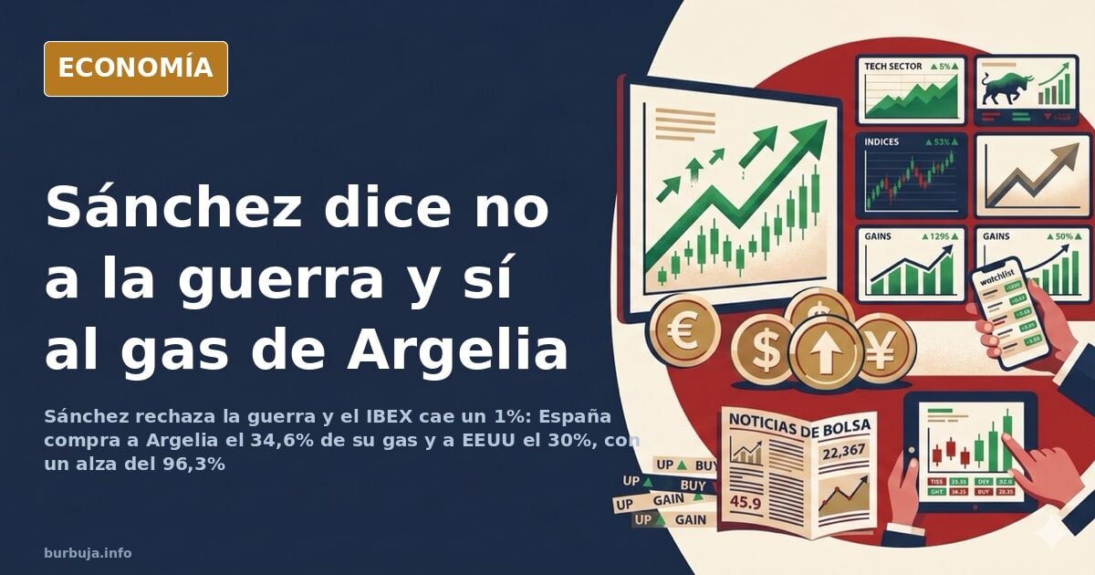 Ilustración editorial de un atril vacío ante un mapa de rutas de gas natural entre Argelia, Estados Unidos y España