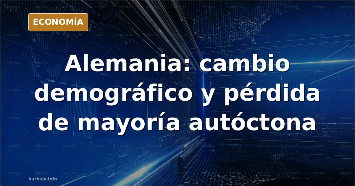 Ilustración editorial sobre el cambio demográfico en Alemania y la pérdida de mayoría de la población autóctona