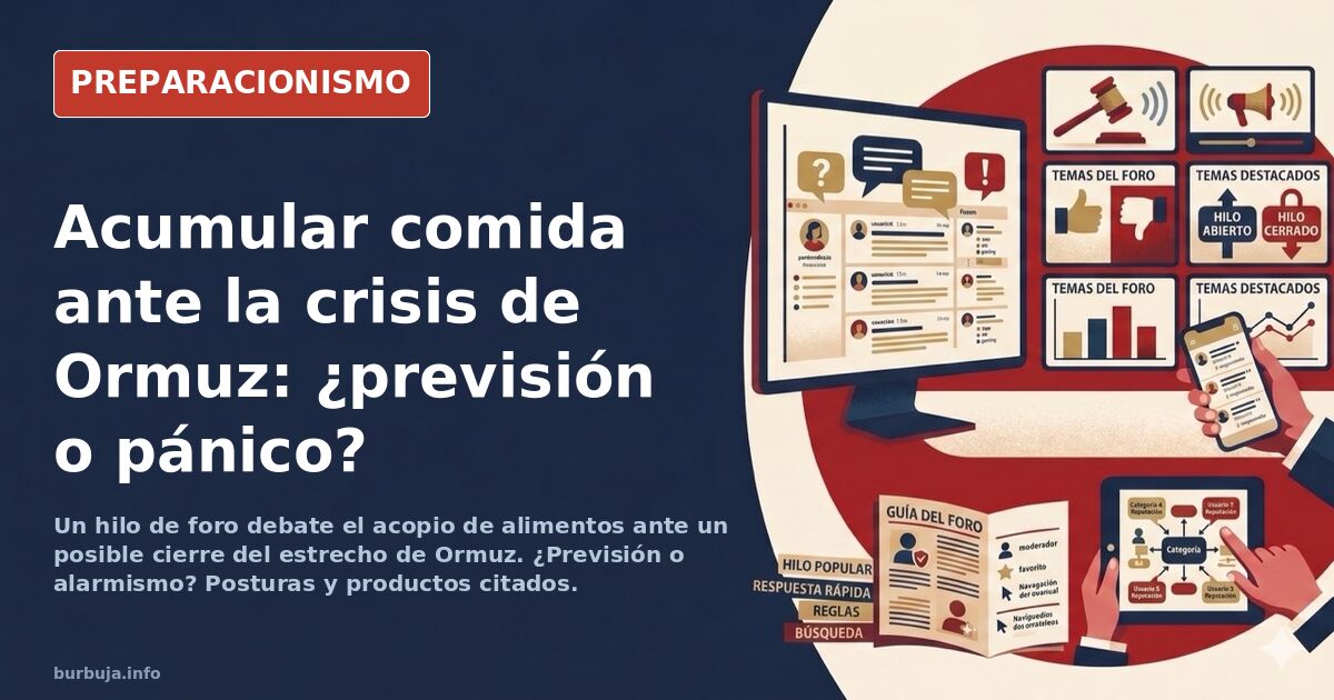Estantería de supermercado con latas de conserva y productos no perecederos, reflejando el acopio ante la crisis de Ormuz