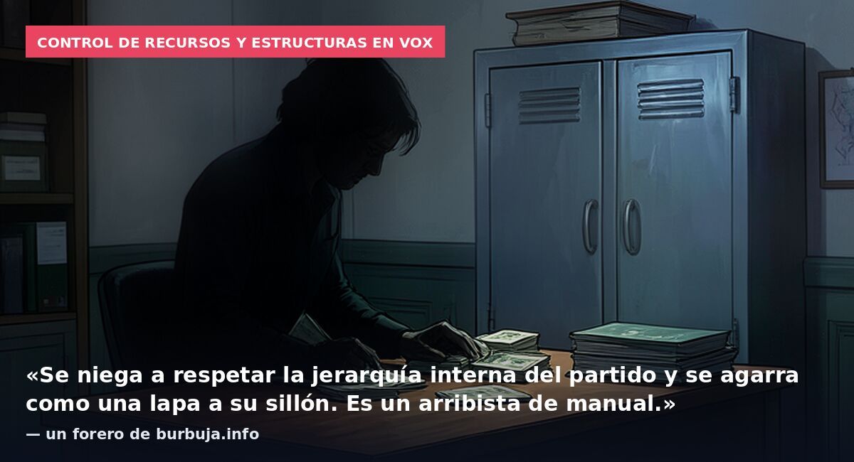 Control de recursos y estructuras en Vox: «Se niega a respetar la jerarquía interna del partido y se agarra como una lapa a su sillón. Es un arribista de manual.» — un forero de burbuja.info