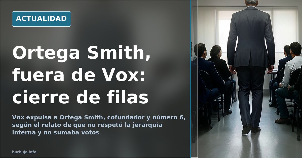 Vox expulsa a Ortega Smith: fin de la disidencia interna