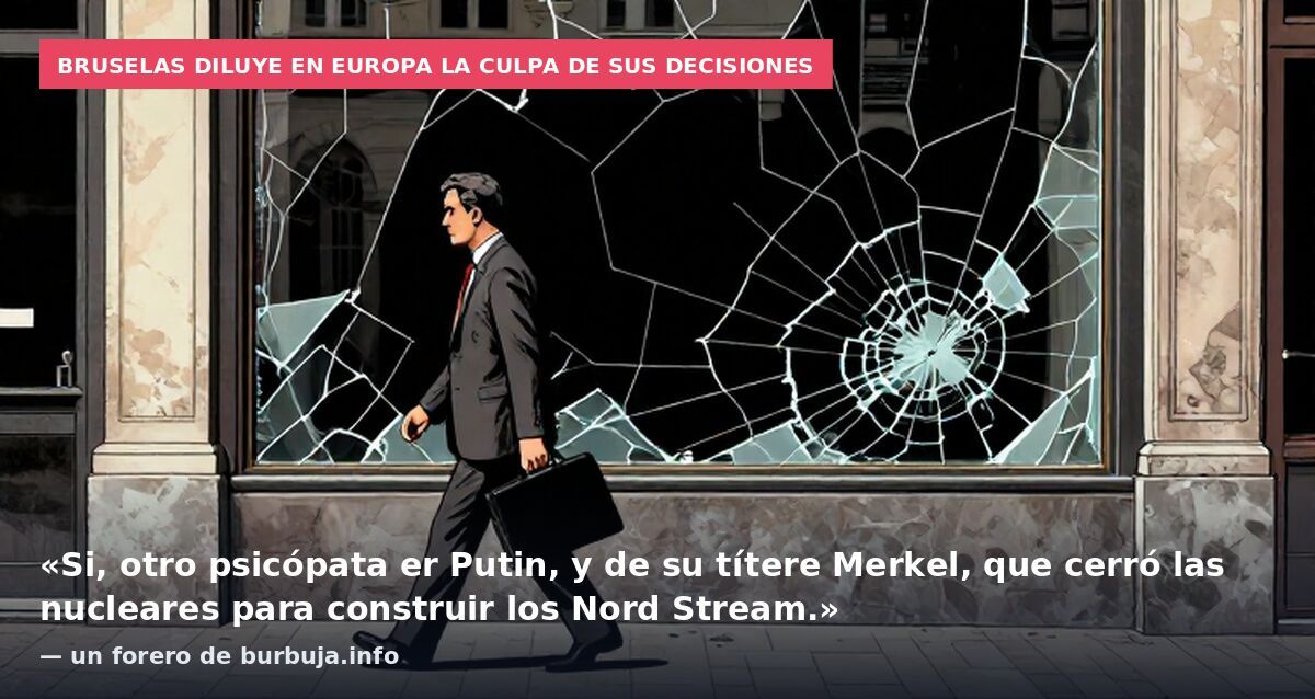 Bruselas diluye en Europa la culpa de sus decisiones: «Si, otro psicópata er Putin, y de su títere Merkel, que cerró las nucleares para construir los Nord Stream.» — un forero de burbuja.info